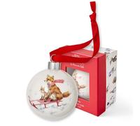Royal Worcester Wrendale Designs - Pallina di Natale in ceramica con volpe