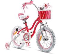 RoyalBaby Stargirl, Bicicletta per Bambini, Rosa, 14 Pollici con Ruota di Allenamento