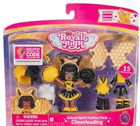 Royale High School Spirit Fashion Pack: Cheerleading - Dark Series 1-1 Figura con 15 accessori - Le ali diventano anelli - Codice articolo virtuale incluso - Età 5+