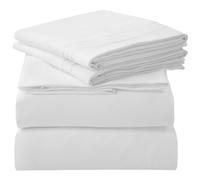 ROYALE LINENS - Set di lenzuola matrimoniali da 4 pezzi - Set di biancheria da letto in morbida microfibra spazzolata 1800 - 1 lenzuolo con angol