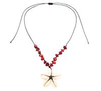 ROYALEAD Collana alla moda con ciondolo a forma di fiore e conchiglia, stile etnico, semplice e regolabile, collana girocollo con filo di giada + conchiglia + turchese, Filo di
