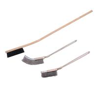 ROYALEAD Pratico set di pulizia per gabbie per uccelli per la pulizia di gabbie per uccelli con manico lungo spazzole pulite 3 pezzi in acciaio inossidabile per piccoli animali domestici