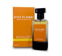 ROYALIFE DATE IN SOHO Extrait De Parfum 50 ml Profumo Unisex Intenso con Tuberosa Zafferano Muschio Bianco Ambroxan Fragranza Elegante Calda e Moderna
