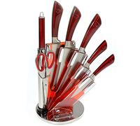 Royality Line - Set di coltelli con scalpello, fucile e supporto girevole, 8 pezzi