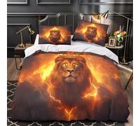 RoyalLionKing copripiumino Set di Biancheria da Letto ultra microfibra stampa 3D con cerniera con federa per cuscini FantasyArtStyle Set Di Copripiumino for adulti e ragazze Single（140x200cm）