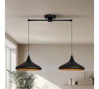 ROYALTECH Lampada a sospensione Claus, nera, lunghezza 85 cm, a 2 luci, metallo ROYALTECH