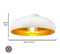 ROYALTECH Plafoniera Olli, bianco/oro Ø 40 cm, metallo, E27 ROYALTECH