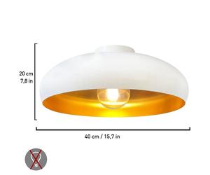 ROYALTECH Plafoniera Olli, bianco/oro Ø 40 cm, metallo, E27 ROYALTECH