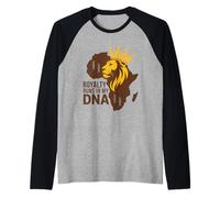 Royalty corre nel Mio Dna African Blood Legacy Black History Maglia con Maniche Raglan
