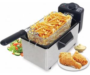 ROYALTY LINE, Friggitrice EFT2000L da 3 L 2000 W - Friggitrice elettrica con cestello da 15 L, timer preciso, tubo a riscaldamento rapido, facile da pulire, ideale per fritture gustose