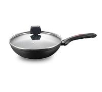 ROYALTY LINE, Padella Wok in Alluminio Forgiato con Rivestimento Marmorizzato - Compatibile con Gas, Elettrico, Ceramica, Alogena, Induzione - 30 cm, Colore Marmo