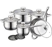 Royalty Line rl-1232 Set Batteria Di Pentole Pentole, padelle in acciaio inox 12 pezzi