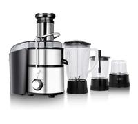 ROYALTY LINE, RL-PJ19003 Spremiagrumi, frullatore, tritatutto e tritatutto 4 in 1, 1000 W, tubo di alimentazione da 85 mm, acciaio inossidabile, tazza 1000 ml, contenitore per polpa da 2000 ml, nero