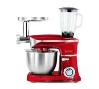 ROYALTY LINE, Robot da Cucina Multifunzione 1900W Rosso RLPKM19007BG-RED, Ciotola in Acciaio Inox da 6,5L, Accessori Inclusi: Frusta, Frusta, Gancio, Sicurezza con Griglia di Protezione