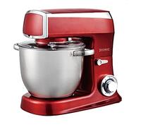 ROYALTY LINE, Robot da Cucina Multifunzione 2100W Rosso RLPKM2100-RED, Ciotola in Acciaio Inox da 7,5 L, Accessori Inclusi: Frusta, Frusta, Gancio, Paraspruzzi, Velocità Inclinate