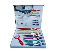 Royalty Line - Set di 7 coltelli + 1 pelapatate, in ceramica
