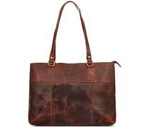 ROYALZ 'Augustine' borsa a tracolla donna vintage in vera pelle autentico borsa shopper borsa postina donna Borse da città, Colore:Roma Cognac Marrone