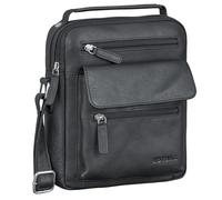 ROYALZ 'Chandler' moderna borsa a tracolla da uomo piccola in vera pelle - perfetta come borsa da uomo per l'uso quotidiano - mini messenger bag molti scomparti vintage, Colore:Nero