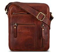 ROYALZ 'Dallas' Borsello Uomo Tracolla Pelle piccolo Borsa Vero Cuoio Borsa a Tracolla Vintage Stil, Colore:Roma Cognac Marrone