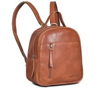 ROYALZ 'Olympia' Piccolo Zaino da Giorno Donna Vera Pelle - Elegante XS Daypack Vintage Zainetto Backpack Casual Pratico Zaini da Viaggio in Cuoio Autentico, Colore:Texas marrone