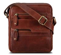 ROYALZ 'Oregon' borsello tracolla in pelle per uomo piccola borsa vero cuoio stil vintage massaner elegante mini, Colore:Roma Cognac Marrone