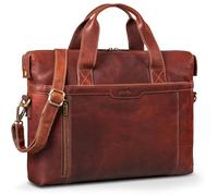 ROYALZ 'Seattle' Borsa Ventiquattrore Uomo in Vera Pelle Grande - Perfetto come Borsa per Computer Portatile 14-15.6 ' Borsa 24 ore Borsa a Tracolla Business università, Colore:Roma Cognac Marrone