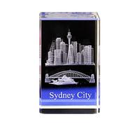 RoyamS Cristallo Laser 3D, placca di Cristallo incisa 3D, Cristallo Statua 3D Decor Cristalli creativi Cristallo di Sydney Intaglio Interno Souvenir di Viaggio Ornamenti di Cristallo