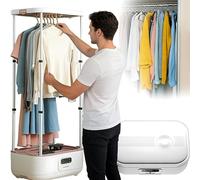 RoyceBee Macchina da Stiro e Piegatrice Automatica a Vapore: Asciugatrice e Vaporiera Portatile con Asta Estensibile Pieghevole (150-60cm), Telecomando - per Casa, Dormitorio e Viaggio