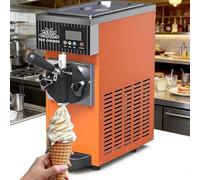 RoyceBee Macchina per Soft Serve Mono Gusto, Commerciale da Banco 4-5 kg/h, Touch Display & Self-Cleaning, per Pasticceria, Gelateria, Bar, caffè, Uso Domestico, Chiosco Orange