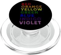 ROYGBIV Rainbow Colors Spell Out Design PopSockets PopGrip per MagSafe
