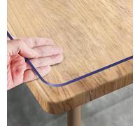 Royhom Protezione trasparente per tavolo, 111 x 228 cm, 1,5 mm di spessore, in plastica, protezione trasparente per tavoli, tappetino protettivo per scrivania, tavolino da caffè, sala da pranzo