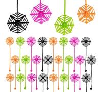 ROYHOO Confezione da 40 bomboniere adesive a forma di ragnatela da 20,1 cm, per feste di Halloween, regali per compleanni, premi in classe, 4 colori