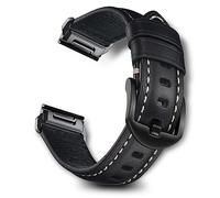 RoYiio Cinturino per Garmin Quatix 8 51mm/Quatix 7X/6X/Tactix 8 51mm/Tactix 7Pro/Fenix8 51 mm/Fenix 7X Pro/Fēnix 6X Pro Cinturino Pelle Cerata Olio per Enduro 3/2/1 (Nero, QuickFit 26mm)