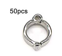 ROYJJ 50Pcs Anelli per gambe in lega per piedi di uccello Clip in metallo di apertura attiva per pappagallo per volo all'aperto Più S forniture per animali domestici per cuccioli corda di paglia nido