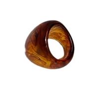 ROYJJ Anello in resina marrone alla moda, accessori eleganti, facile da abbinare a qualsiasi outfit