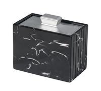 ROYJJ Dispenser per stuzzicadenti con motivo in marmo e supporto per tampone di cotone per zona pranzo commerciale Soluzione da tavolo antipolvere porta stuzzicadenti antipolvere con coperchio