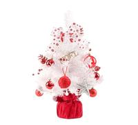 ROYJJ Elegante albero di Natale per interni con design rosso e bianco brillante con carillon rotante decorazione da giardino e cortile albero di Natale