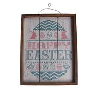 ROYJJ Happy Easter Hanger Ornamenti in legno da appendere alla parete porta decorazione segno cornice decorazioni pasquali per la casa religiosa