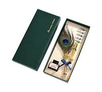 ROYJJ Penna stilografica vintage con piuma d'oca per calligrafia, pennini da scrittura e penna in vetro per la scuola