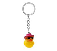 ROYJJ Portachiavi a forma di anatra con cappello fatto a mano con ciondolo a forma di anatra gialla KeychaiEarrings Ciondolo accattivante per donne e bambini Simpatico portachiavi con anatra gialla