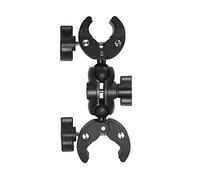 ROYJJ Supporto per manubrio del motociclo 1 set Dual-C morsetto 25 mm testa a sfera presa braccio base di montaggio girevole a 360 gradi per testa moto doppia C Head Clip Action Camera Staffa