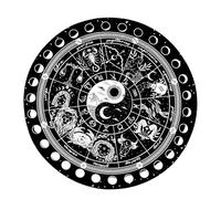 ROYJJ Tappetino per divinazioni, con simbolo delle fasi lunari, altari, tarocchi, pendoli, grafico per divinazioni, guarire