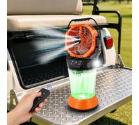 Roykaw Ventilatore nebulizzatore da golf cart con serbatoio dell'acqua da 2 litri e 3 ugelli per nebbia, durata di 48 ore e raffreddamento rapido, 4 potenti velocità del vento/luce LED, ventola di
