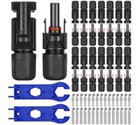 Royouzi 15 paia di connettori solari, set di connettori solari per cavi, spina solare PV Plug Play, impianto solare, connettori fotovoltaici IP67 con 2 chiavi inglesi