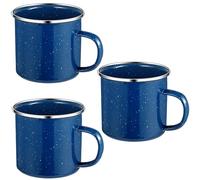 Royouzi 3 Bicchieri Smaltati, In Acciaio Inox Emalato, Tepott, Tazza da Caffè, Set da 3 Pezzi, Lavabili In Lavastoviglie e Possono Essere Grigliati per Attività All'Aperto/Campeggio e Regalo