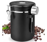 Royouzi Barattolo Per Caffè Ermetico In Acciaio Inox, 1,8 L, Contenitore Per Chicchi Di Caffè Con Piastra In Acciaio Inox E Conservazione Del Tempo, Per Tè E Noci, Cacao E Rimanere Freschi