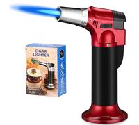 Royouzi Cannello Da Cucina Può Essere Riempito, Fiamma Ossidrica Da Cucina Regolabile, Adatto Per Cucina, Pasticceria, Dessert, Panna Cotta, Campeggio, Barbecue (Butano Non Incluso - rosso)