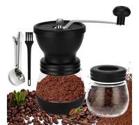 Royouzi Macina Caffè Manuale Maniglia In Acciaio Inossidabile Macinacaffè Manuale Viene Fornito Con Due Barattoli di Vetro Spazzola Per la Pulizia Ottimo per Caffè Espresso, Caffè a Goccia e Versato