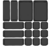 Royouzi Organizer per cassetti, set da 16 pezzi, per cassetti, per cucina, scrivania, utensili (antracite)