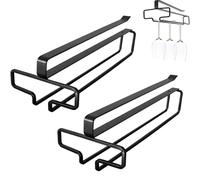 Roysmart 2 supporti per bicchieri da vino da appendere, in metallo, per bicchieri da vino, sotto l'armadio, per banconi da bar, cucine